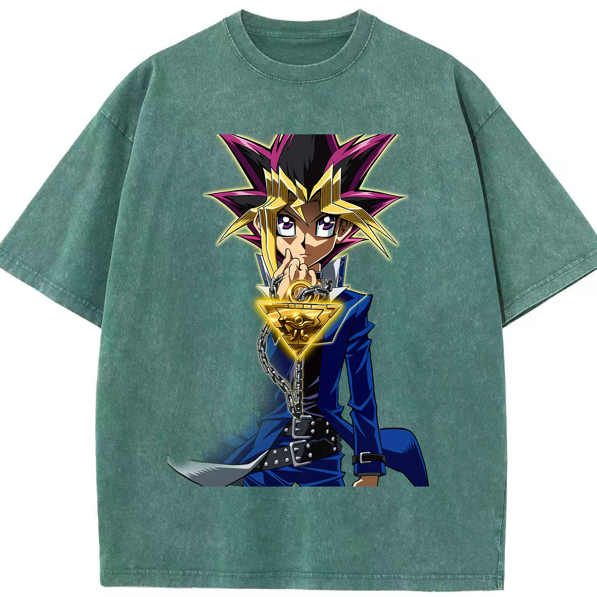 （画像用） 遊☆戯☆王 Yu-Gi-Oh! 綿100% ヴィンテージ風 半袖Tシャツ（フロントプリント）